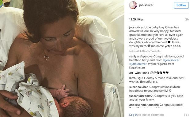 Jools shared an intimate snap of her new son. Photo / Instagram, Jools Oliver